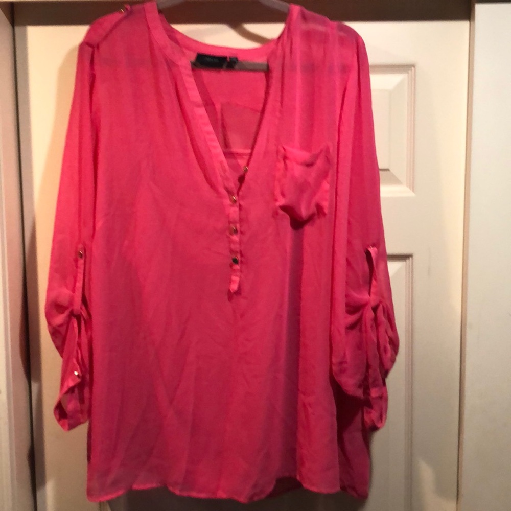 Hot pink blouse size 2x